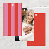 "Bold Stripes" - Bridal Shower Favor Tags in Strawberry by mo kelley - Back of Card Options