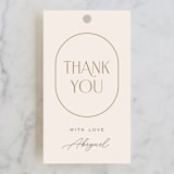 "Billow" - Bridal Shower Favor Tags in Toffee by Pixel and Hank - Front