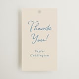 "ribbon bow drawing" - Bridal Shower Favor Tags in Dusty Blue by Cass Loh - Front