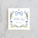"Hand Painted" - Bridal Shower Favor Tags in Bluebell by Petra Kern - Front