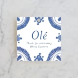 "Talavera" - Bridal Shower Favor Tags in Azure by Lagniappe Paper - Front