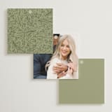 "Traditional Monogram" - Bridal Shower Favor Tags in Olive by Erin Deegan - Back of Card Options