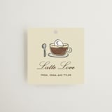 "Espresso" - Bridal Shower Favor Tags in Cream by Jennifer Lew - Front
