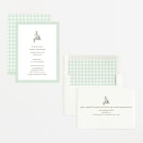 "Classic Bunny" - Baby Shower Invitations in Mint by Megan Davis - Assembled