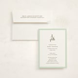 "Classic Bunny" - Baby Shower Invitations in Mint by Megan Davis - With Envelope