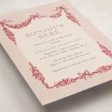 "Bonjour Bebe" - Baby Shower Invitations in Peony by Itsy Belle Studio - Detail