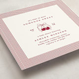 "Classic Cherries" - Baby Shower Invitations in Bing Cherry by Charter Oaks Creative - Detail