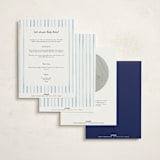 "Pinstripe" - Baby Shower Invitations in Cloud by Sarah Knight - Back of Card Options