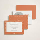 "Ribbon of Joy" - Baby Shower Invitations in Citrus Sky by Zove Ahhh - Back of Card Options
