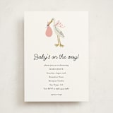 "Little Stork" - Baby Shower Invitations in Blush by Ani Somi - Front