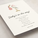 "Little Stork" - Baby Shower Invitations in Blush by Ani Somi - Detail