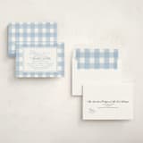 "Classic Gingham" - Baby Shower Invitations in Sky by Melinda Denison - Assembled