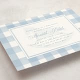 "Classic Gingham" - Baby Shower Invitations in Sky by Melinda Denison - Detail