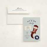 "Sip & Sea" - Baby Shower Invitations in Sea by Gwen Bedat - With Envelope