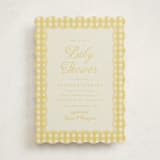"Scalloped Gingham" - Baby Shower Invitations in Lemonade by Brianne Larsen - Front