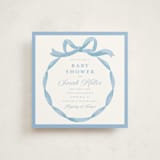 "Painted Bow" - Baby Shower Invitations in Sky by Teju Reval - Front