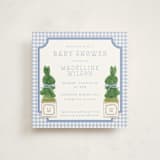 "Topiary" - Baby Shower Invitations in Periwinkle by Jenna Holcomb - Front