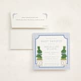 "Topiary" - Baby Shower Invitations in Periwinkle by Jenna Holcomb - With Envelope