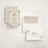 "Bow Corners" - Baby Shower Invitations in Rosewood by Cass Loh - Assembled