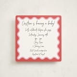 "Wavy Frame Fun" - Baby Shower Invitations in Watermelon by Ro Pacifico - Front