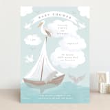 "Little Sailboat" - Baby Shower Invitations in Sky by Jennifer Holbrook - Front
