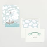 "Little Sailboat" - Baby Shower Invitations in Sky by Jennifer Holbrook - Assembled