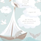 "Little Sailboat" - Baby Shower Invitations in Sky by Jennifer Holbrook - Detail