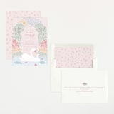 "Swan Song" - Baby Shower Invitations in Sherbet by Carolyn Kach - Assembled