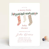 "merry little stockings" - Baby Shower Invitations in Cranberry by Rebecca Durflinger - Front