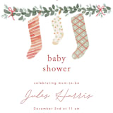 "merry little stockings" - Baby Shower Invitations in Cranberry by Rebecca Durflinger - Detail
