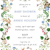 "Spring woodland" - Baby Shower Invitations in Elderflower by Sarah Knight - Detail