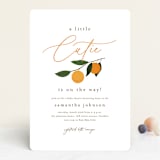 "Little Cutie" - Baby Shower Invitations in Clementine by Stacey Meacham - Front