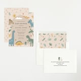 "Baby Dino" - Baby Shower Invitations in Tan by Britt - Assembled
