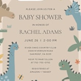 "Baby Dino" - Baby Shower Invitations in Tan by Britt - Detail