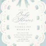 "Eyelet" - Baby Shower Invitations in Cloud by Laura Hankins - Detail