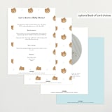 "Hot Air Balloon Bear" - Baby Shower Invitations in Blue Berry by Teju Reval - Back of Card Options