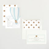"Hot Air Balloon Bear" - Baby Shower Invitations in Blue Berry by Teju Reval - Assembled