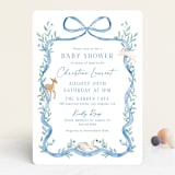 "Ribbon Garden" - Baby Shower Invitations in Blueberry by Elly - Front