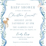 "Ribbon Garden" - Baby Shower Invitations in Blueberry by Elly - Detail