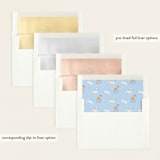 "Ribbon Garden" - Baby Shower Invitations in Blueberry by Elly - Envelope Liner Options