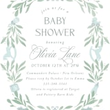 "Baby Shower Wreath" - Baby Shower Invitations in Celeste by Melinda Denison - Detail