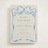 "Vintage Bow" - Baby Shower Invitations in Baby Blues by Lehan Veenker - Front