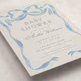 "Vintage Bow" - Baby Shower Invitations in Baby Blues by Lehan Veenker - Detail