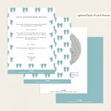 "Crib Bows" - Baby Shower Invitations in Powder Blue by Carolyn MacLaren - Back of Card Options