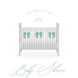 "Crib Bows" - Baby Shower Invitations in Powder Blue by Carolyn MacLaren - Detail