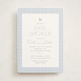 "Gingham Rockinghorse" - Baby Shower Invitations in Baby Blue by Olivia Raufman - Front