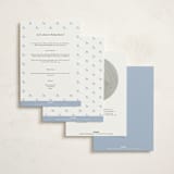 "Gingham Rockinghorse" - Baby Shower Invitations in Baby Blue by Olivia Raufman - Back of Card Options
