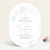 "Winter Baby Snowflakes" - Baby Shower Invitations in Bluebell by Alethea and Ruth - Front