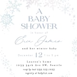"Winter Baby Snowflakes" - Baby Shower Invitations in Bluebell by Alethea and Ruth - Detail