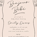 "Oh Bebe" - Baby Shower Invitations in Blush by Ashley Iwafuchi - Detail